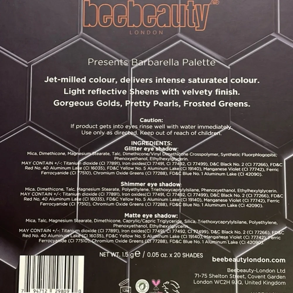 New BeeBeauty Barbarella Eyeshadow Palette‎